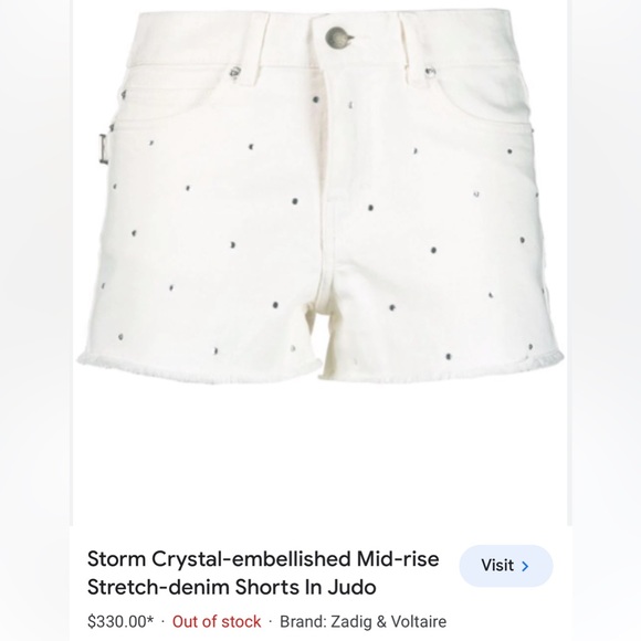 ZADIG & VOLTAIRE Storm Crystal-embellished Mid-Rise Jean Shorts - Picture 9 of 9